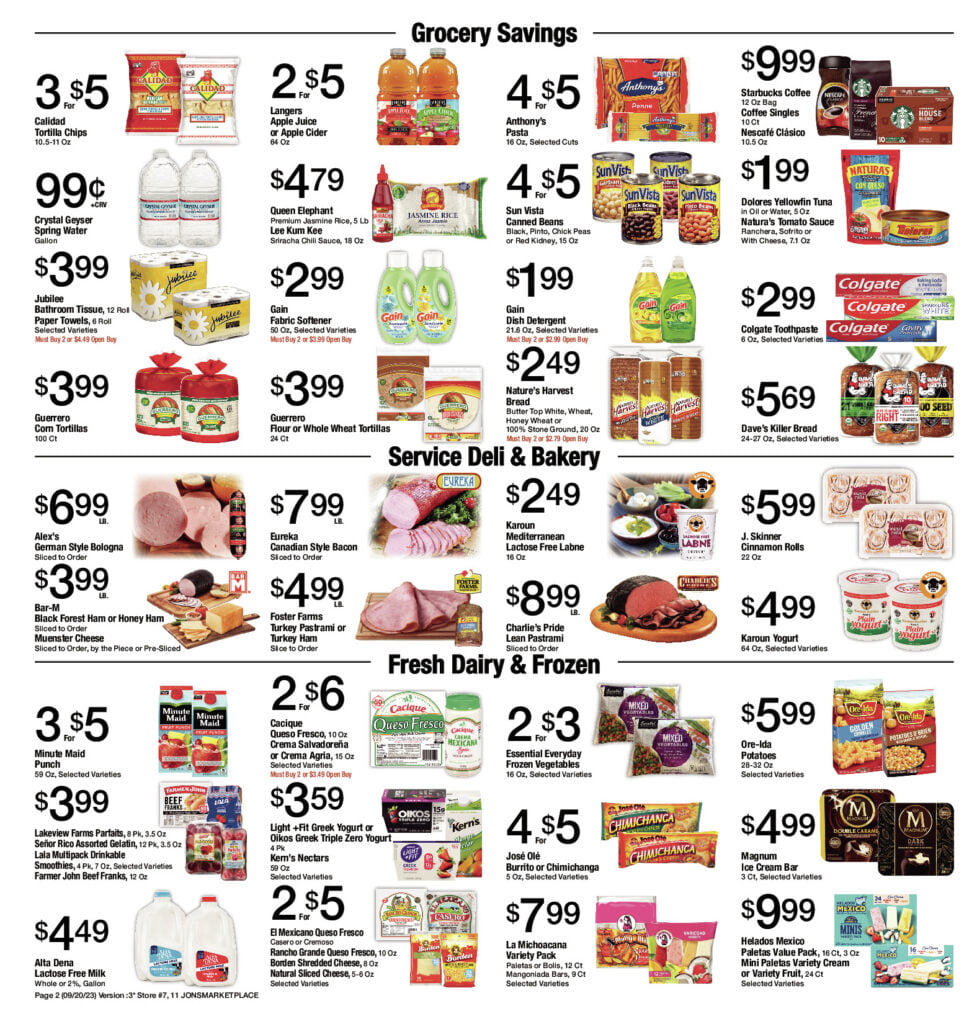 Grocery Savings | Service Deli & Bakery | Fresh Dairy - Valid From September 20 To September 26