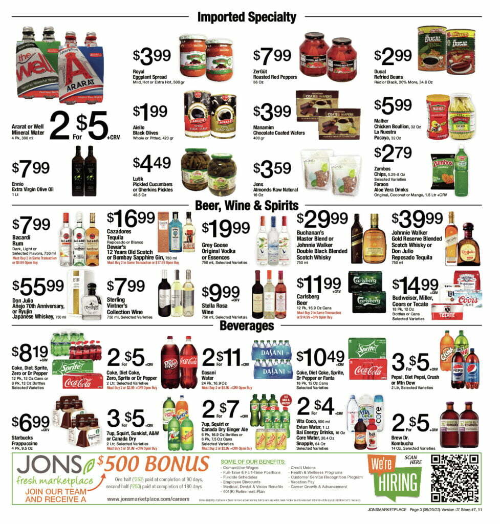 Imported Specialty | Bear, Wine & Spirits | Beverages - Valid From September 20 To September 26