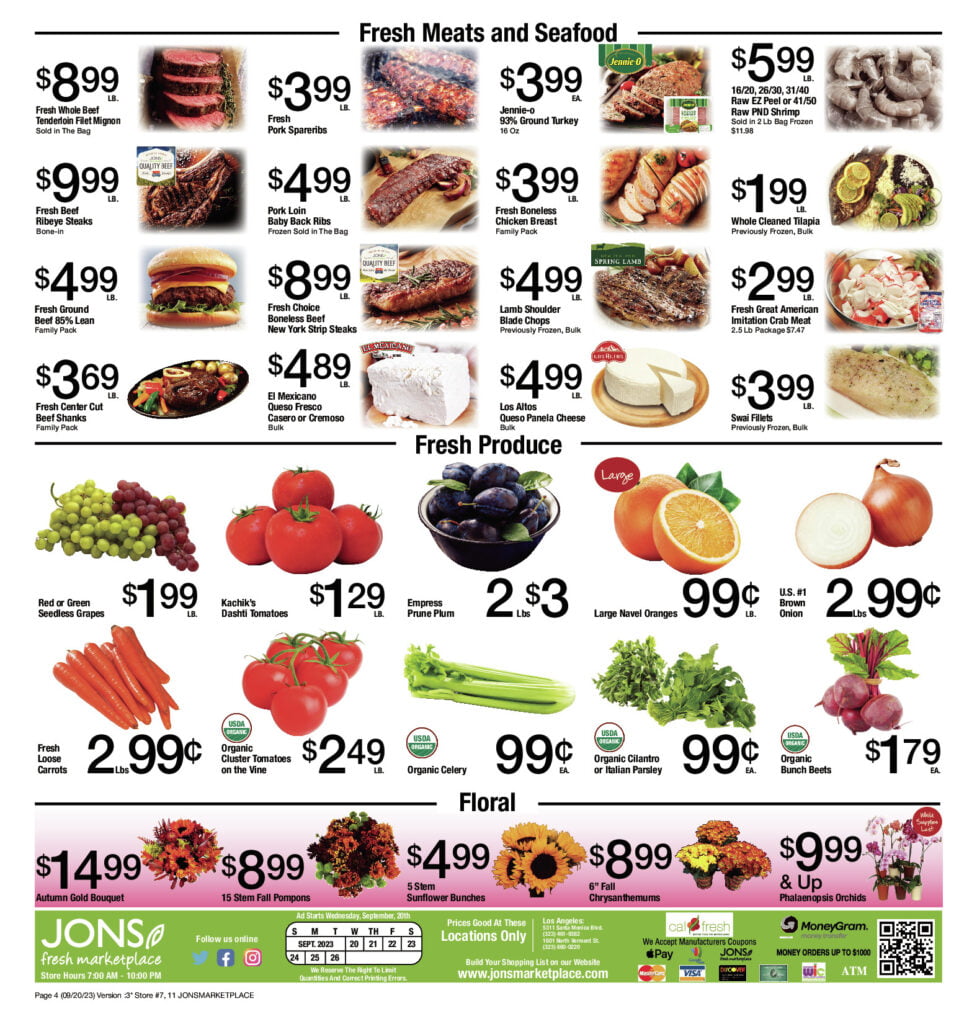 Fresh Meats & Seafood | Fresh Produce - Valid From September 20 To September 26