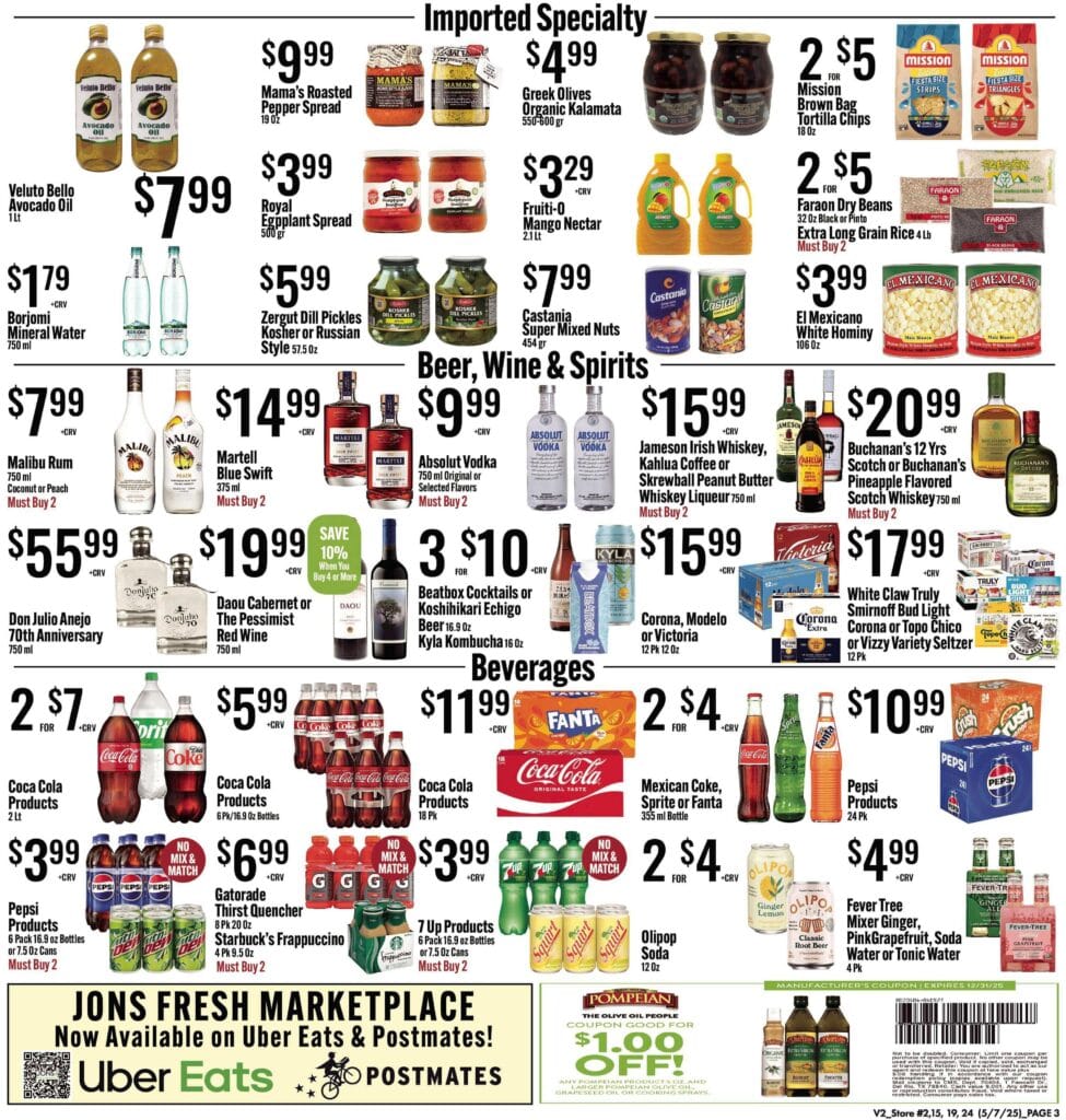 3 jons weekly specials