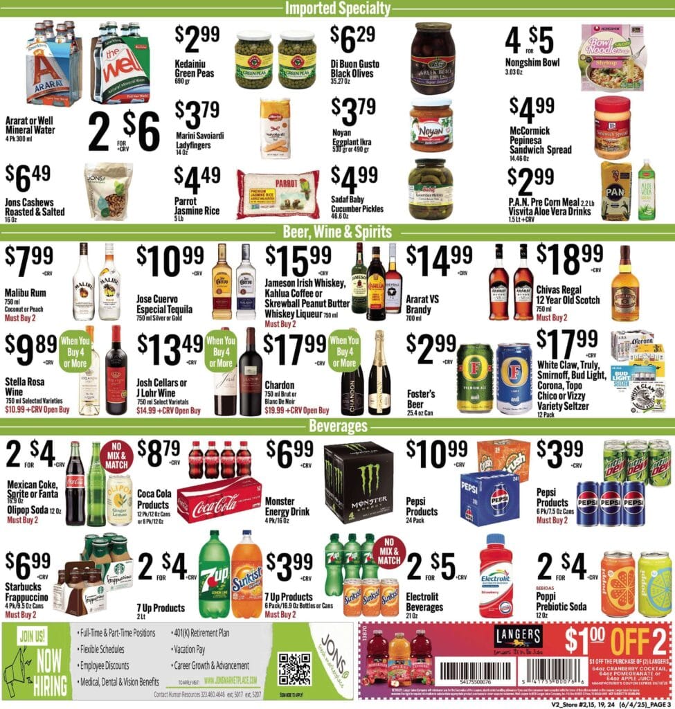 3 jons weekly specials